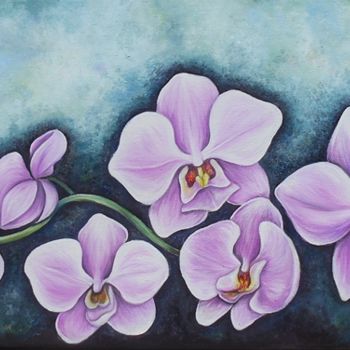 Painting titled "Orchids*" by Kritinalizdenyte, Original Artwork