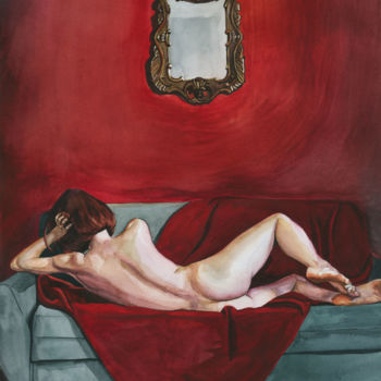 Картина под названием "Wine me, dine me, 6…" - Кристина Вешкина (Klem111), Подлинное произведение искусства, Акварель