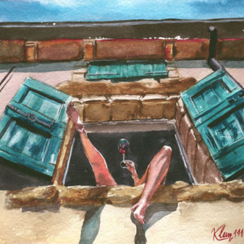 Ζωγραφική με τίτλο "Счастье быть" από Кристина Вешкина (Klem111), Αυθεντικά έργα τέχνης, Ακουαρέλα