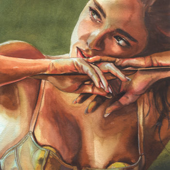 Картина под названием "Цитрусовый всплеск" - Кристина Вешкина (Klem111), Подлинное произведение искусства, Акварель