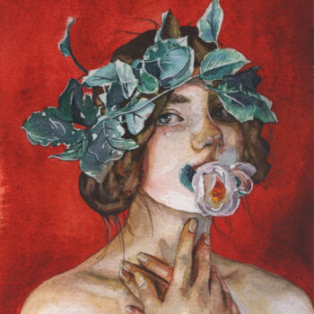 Картина под названием "Язык цветов" - Кристина Вешкина (Klem111), Подлинное произведение искусства, Акварель