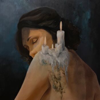 Картина под названием "Время" - Kristina Zhigacheva, Подлинное произведение искусства, Акрил