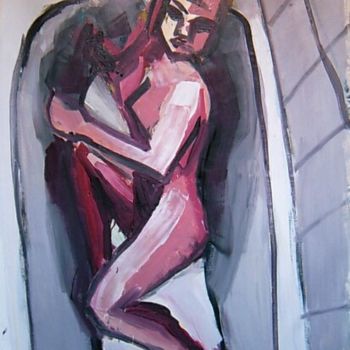 Schilderij getiteld "girl in the bathroo…" door Kristina Kovacevic, Origineel Kunstwerk