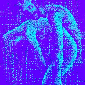 Картина под названием "Relazioni virtuali I" - Kristina Korobeynikova, Подлинное произведение искусства, Акрил Установлен на…