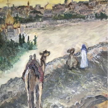 Malarstwo zatytułowany „Mount of Olives or…” autorstwa Krirad, Oryginalna praca, Akryl
