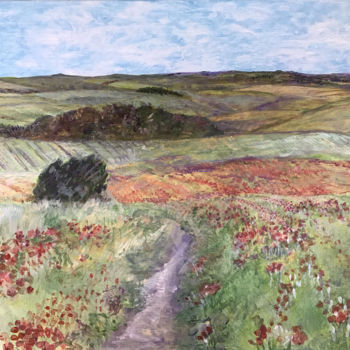 Painting titled "Poppy Meadows" by Krirad, Original Artwork, Acrylic