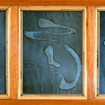 Scultura intitolato "(id)eograms For Tra…" da Kristopher Lionel, Opera d'arte originale, Legno Montato su Pannello di legno