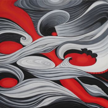 Painting titled "RESILIENCE" by Kristyan Boutier, Original Artwork, Oil Mounted on Wood Stretcher frame