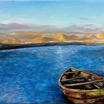 Painting titled "Costa del Silencio" by Salaman Krisztina, Original Artwork, Oil