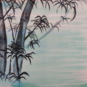 Painting titled "bamboo" by Anna Kritikou, Original Artwork, Acrylic