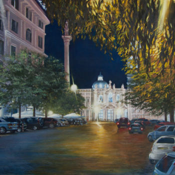 Painting titled "Night Rome.jpg" by Nataly, Original Artwork, Oil