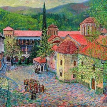 Painting titled "Bachkovo Monastery" by Krassimir Mirchev, Original Artwork