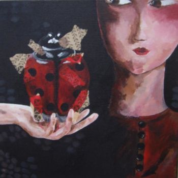 Painting titled "coccinelle" by Krobulle, Original Artwork