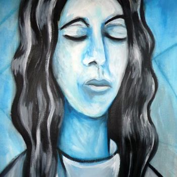 Painting titled "in blue" by Ana Balegas, Original Artwork