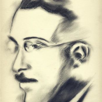Painting titled "Fernando Pessoa" by Ana Balegas, Original Artwork