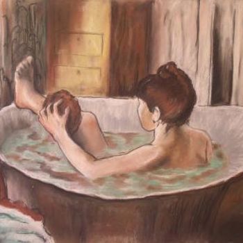 Рисунок под названием "femme nue ( à parti…" - Kromka, Подлинное произведение искусства