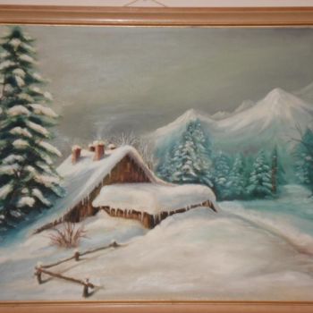 Schilderij getiteld "Wintertime" door Mizsei F Krug, Origineel Kunstwerk