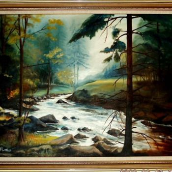 Painting titled "Black Forest" by Mizsei F Krug, Original Artwork