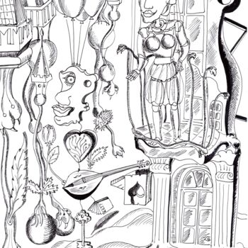 Tekening getiteld "Romeo and Juliet 20…" door Krughoff, Origineel Kunstwerk, Inkt