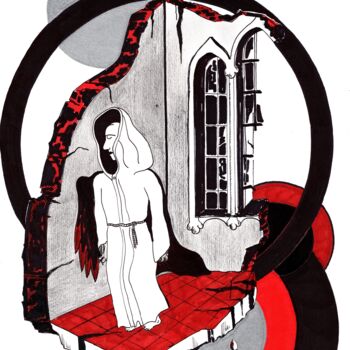 「Friar Laurence v.2…」というタイトルの描画 Krughoffによって, オリジナルのアートワーク, インク
