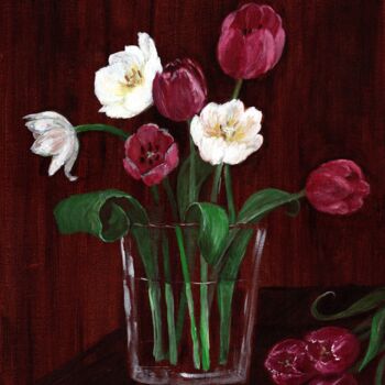Malerei mit dem Titel "Tulipes / Tulpen /…" von Krughoff, Original-Kunstwerk, Acryl