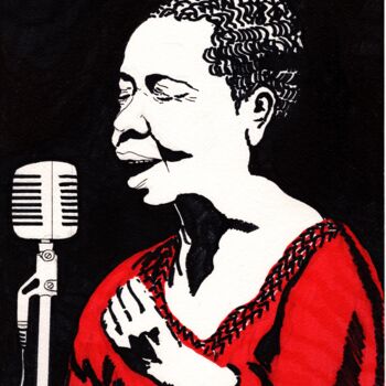 Dibujo titulada "Cesaria, meu pesar.…" por Krughoff, Obra de arte original, Tinta