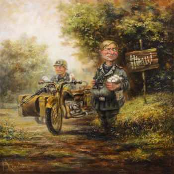 Painting titled "Загарбники" by Dmitry Krutous, Original Artwork, Oil