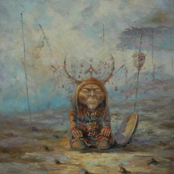 Malerei mit dem Titel ""слышащий ветер"" von Dmitry Krutous, Original-Kunstwerk