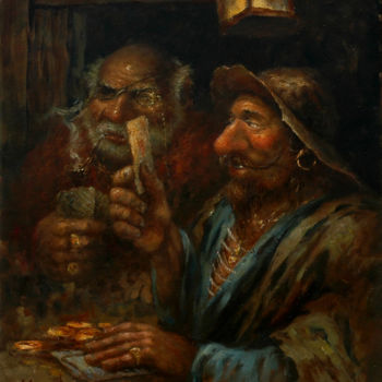 Painting titled ""Игроки"" by Dmitry Krutous, Original Artwork