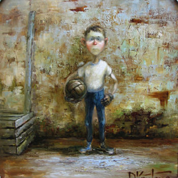 Peinture intitulée ""вратарь"" par Dmitry Krutous, Œuvre d'art originale