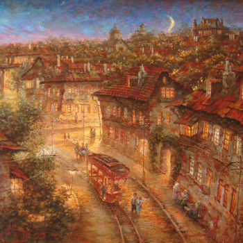 Painting titled ""старый город"" by Dmitry Krutous, Original Artwork