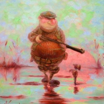 Картина под названием ""охотник"" - Dmitry Krutous, Подлинное произведение искусства