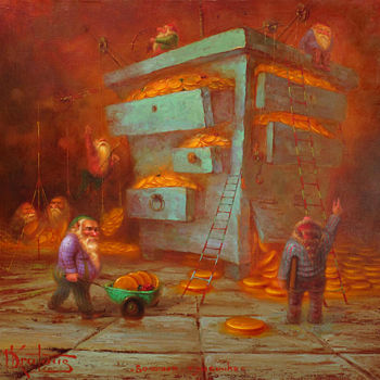 Painting titled ""большая тумбочка"" by Dmitry Krutous, Original Artwork