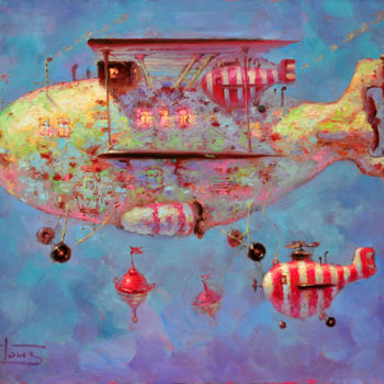 Painting titled ""рыболет"" by Dmitry Krutous, Original Artwork