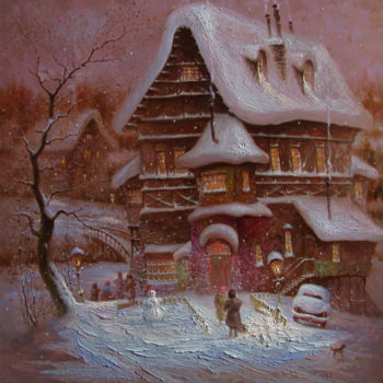 Painting titled ""Дом"" by Dmitry Krutous, Original Artwork