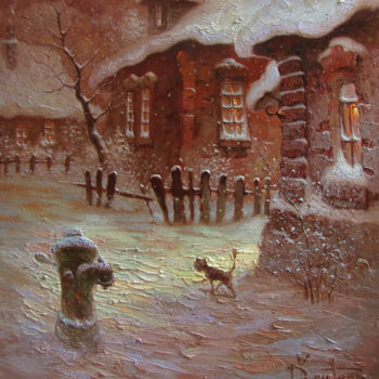 Painting titled ""Февральский кот"" by Dmitry Krutous, Original Artwork