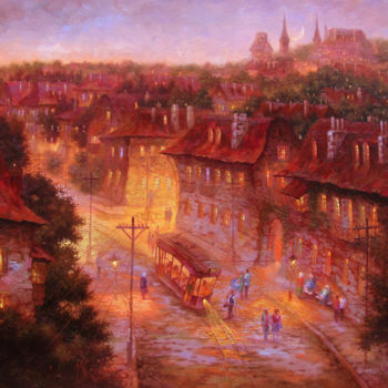 Pintura intitulada ""Старый город" 2" por Dmitry Krutous, Obras de arte originais