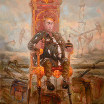 Painting titled ""Ватный царь"" by Dmitry Krutous, Original Artwork, Oil