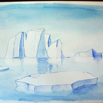 Peinture intitulée "Iceberg" par Krystian, Œuvre d'art originale, Aquarelle