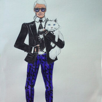 제목이 "Karl Lagerfeld"인 그림 Krystian로, 원작, 마커