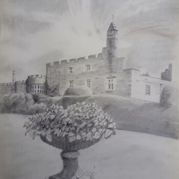 Drawing titled "English style castle" by Krystian, Original Artwork, Pencil