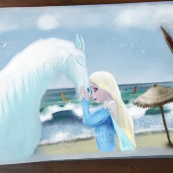 Digitale Kunst mit dem Titel "Elsa And Nokk" von Krystian, Original-Kunstwerk, Digitale Malerei
