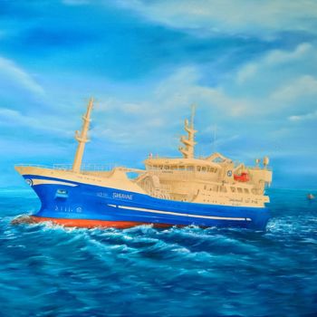 Картина под названием "SHEANNE Fishing Ves…" - Krystian Kaplon, Подлинное произведение искусства, Масло
