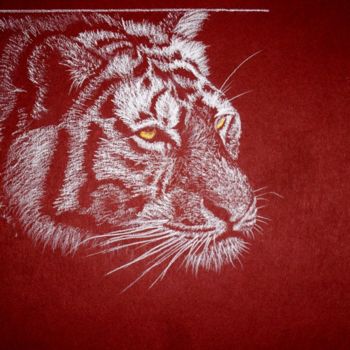 Drawing titled "Tigre" by Krystyna Le Rudulier, Original Artwork