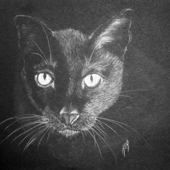 Drawing titled "Fauve" by Krystyna Le Rudulier, Original Artwork, Pencil