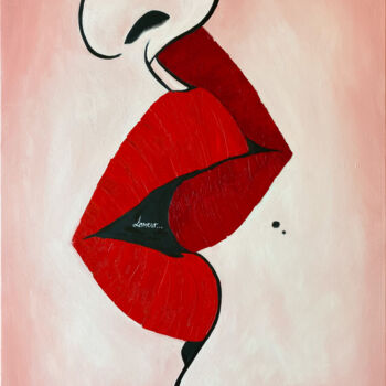 Painting titled "L’AMOUR" by Kristina Malashchenko, Original Artwork, Oil Mounted on Wood Stretcher frame