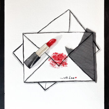 Painting titled "Love letter" by Kristina Malashchenko, Original Artwork, Watercolor