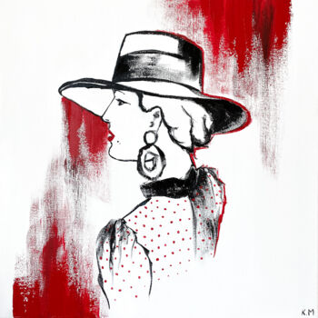 「Madame Colette」というタイトルの絵画 Kristina Malashchenkoによって, オリジナルのアートワーク, オイル ウッドストレッチャーフレームにマウント
