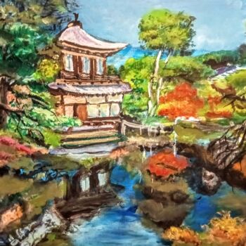 Pittura intitolato "Sakura 3 Japonia" da Krystyna Mościszko, Opera d'arte originale, Acrilico