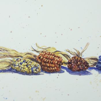 Malerei mit dem Titel "Autumn harvest" von Krystyna Szczepanowski, Original-Kunstwerk, Aquarell